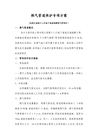燃气管道保护专项方案