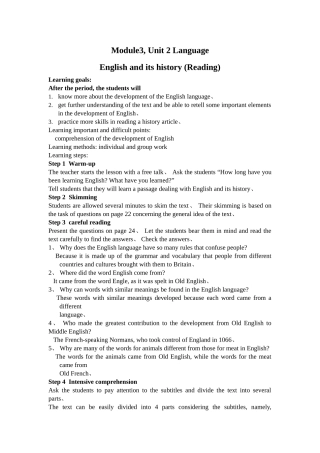 牛津版M3U2完整教案