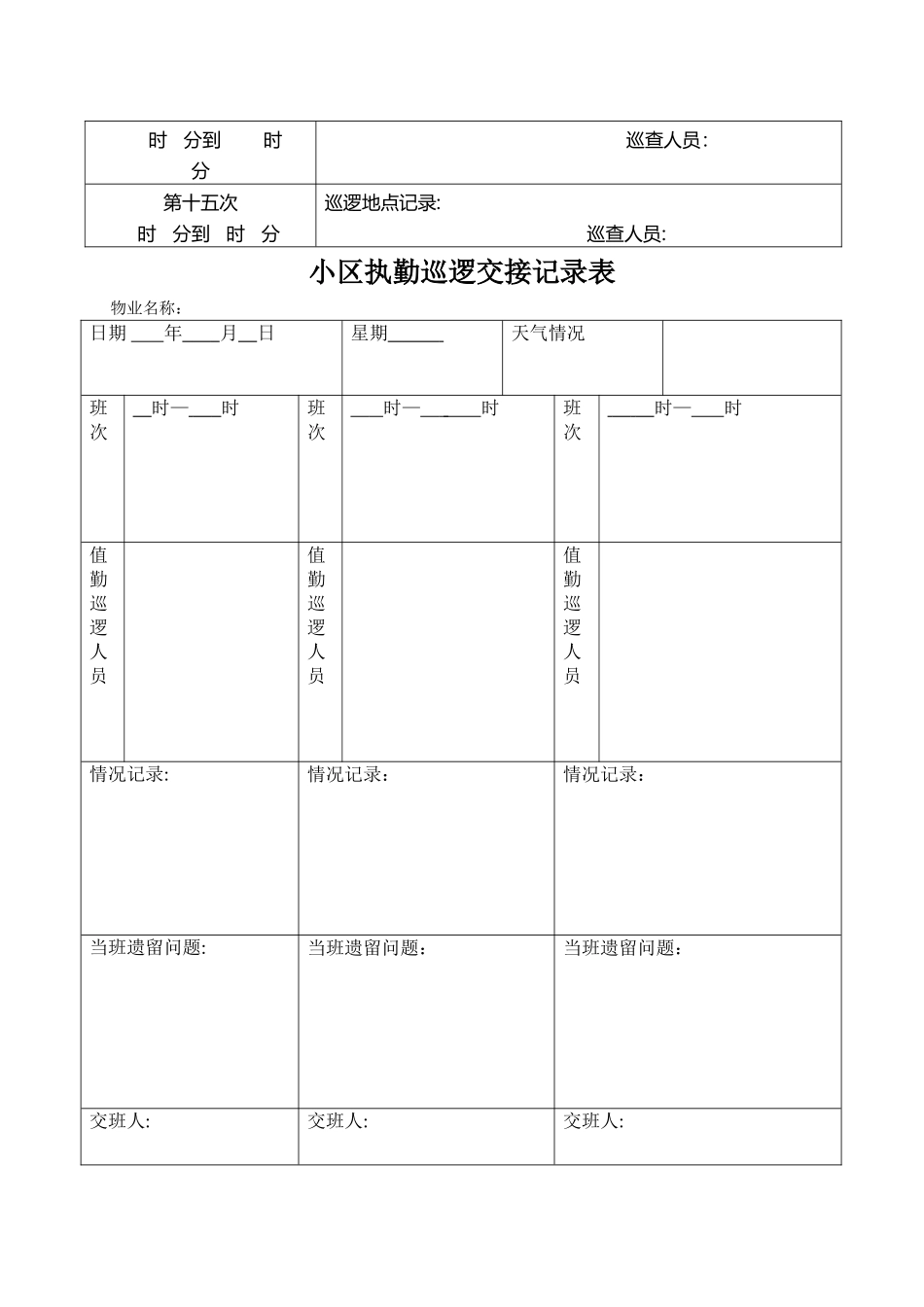 物业公司 各种车辆进出登记表_第3页