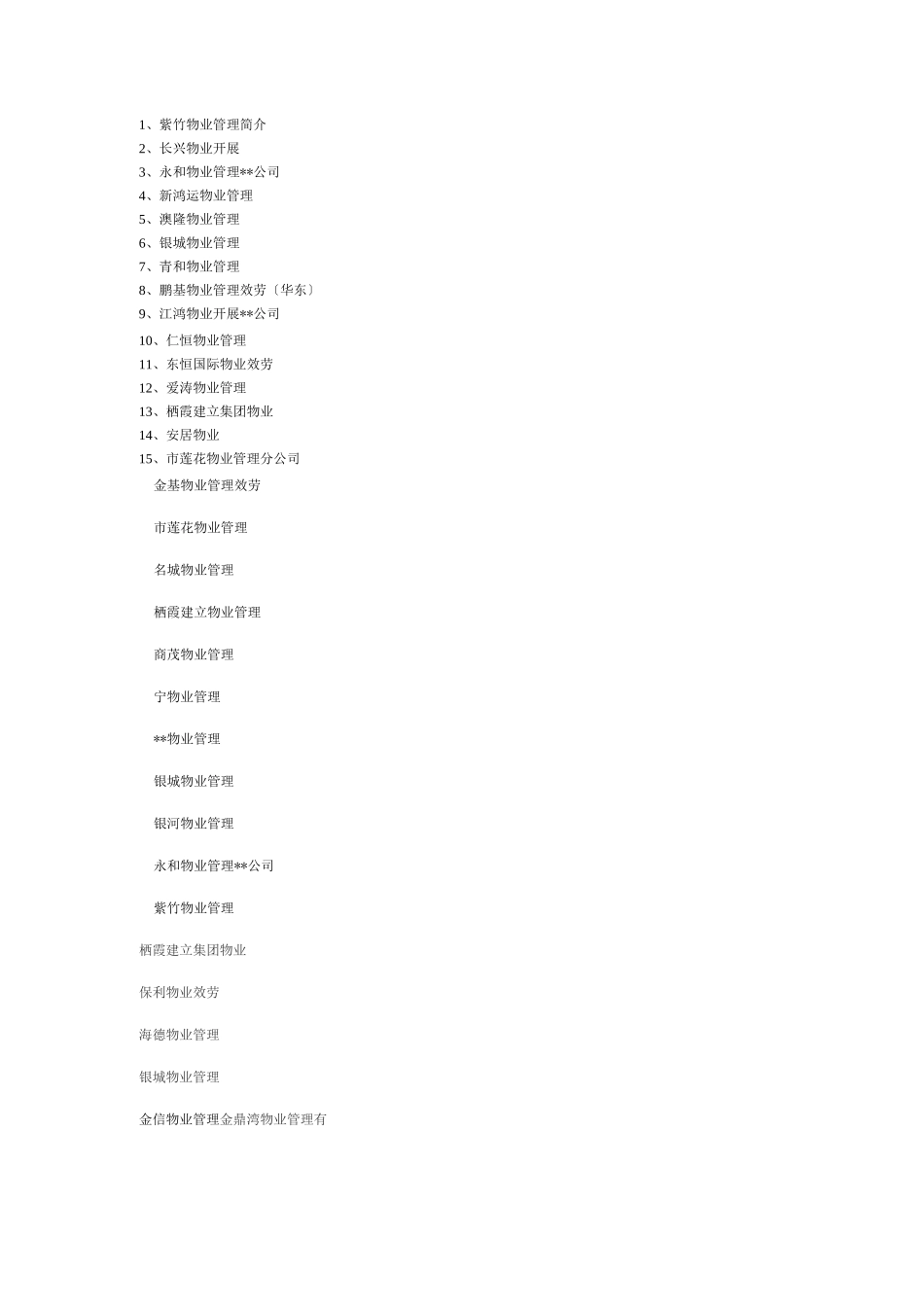 物业公司名称_第1页