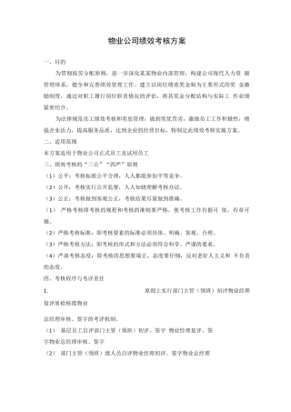 物业公司绩效考核方案2