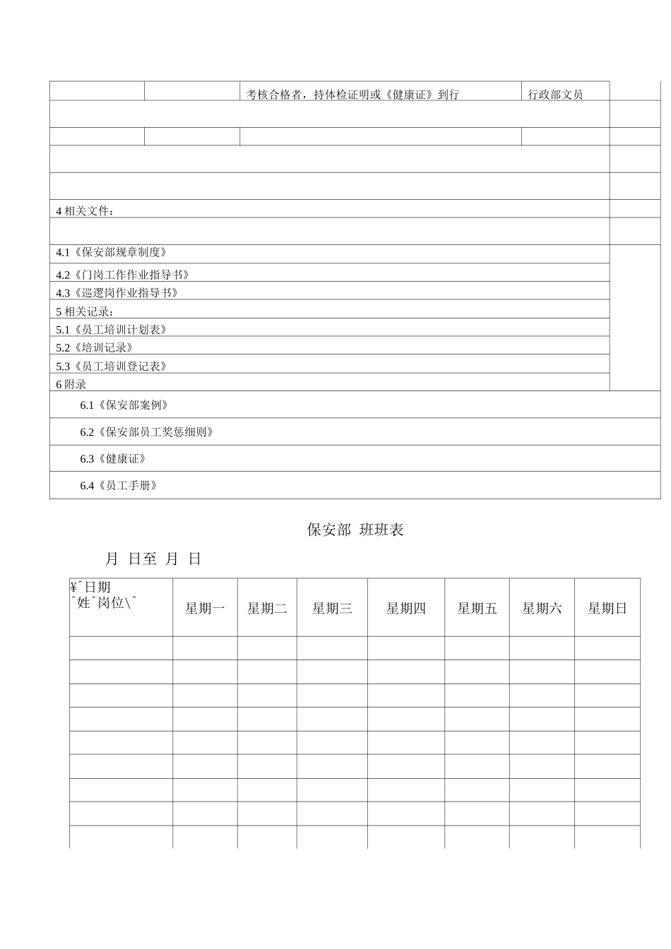 物业单位公司企业标准程序化文件保安部质量文件保安部员工入职培训流程_第2页