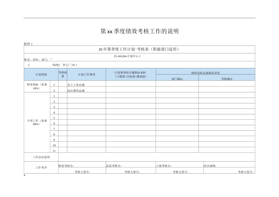 物业单位公司企业管理制度季度绩效考核工作的说明_第3页