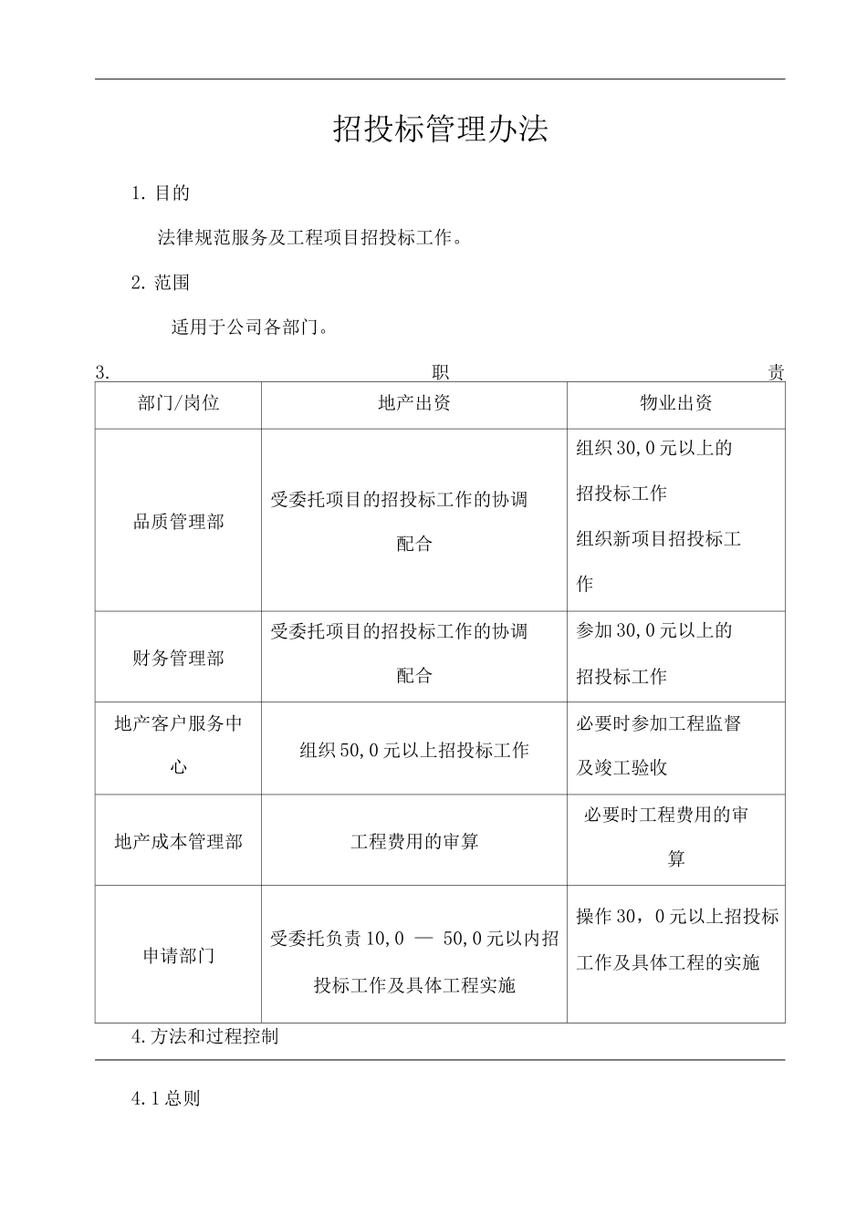 物业单位公司企业管理制度招投标管理办法_第1页