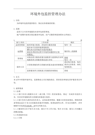 物业单位公司企业管理制度环境外包监控管理办法