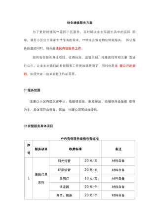 物业增值服务方案