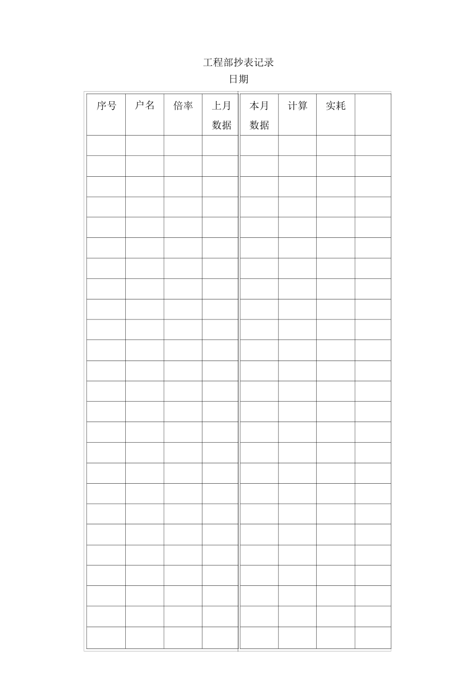 物业工程部抄表员责任及能源记录表_第2页