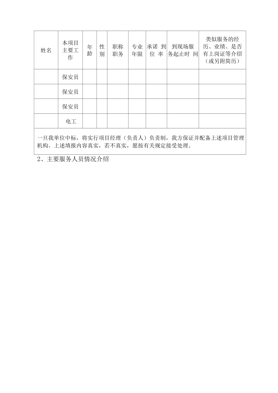 物业服务岗位部署及人员配置方案_第2页