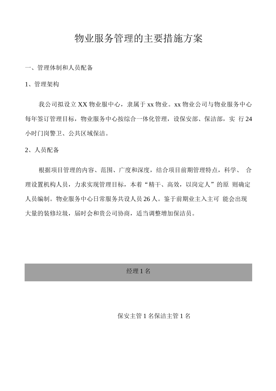 物业服务管理的主要措施方案_第1页