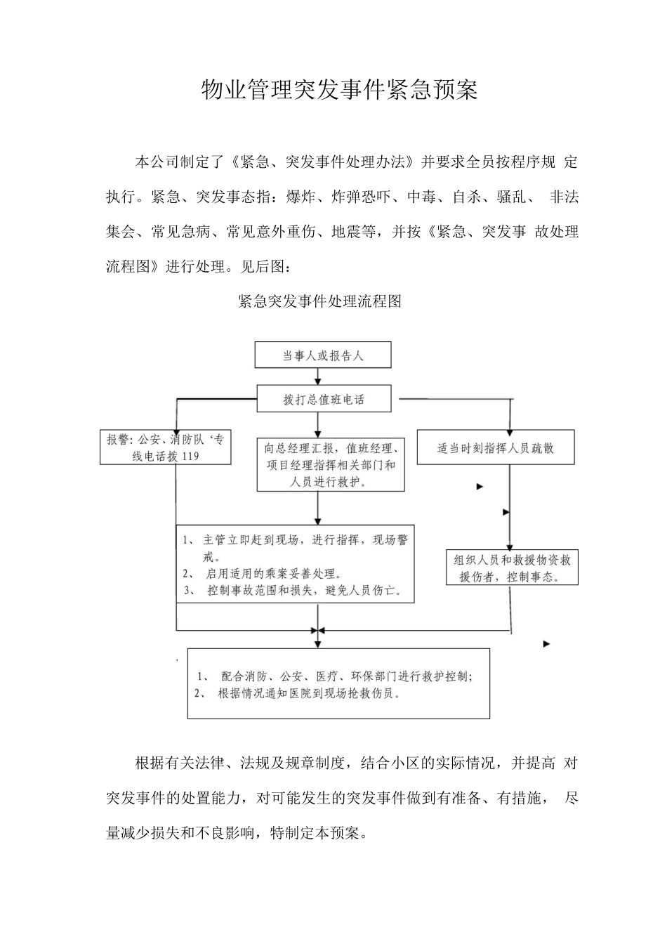 物业管理突发事件紧急预案_第1页