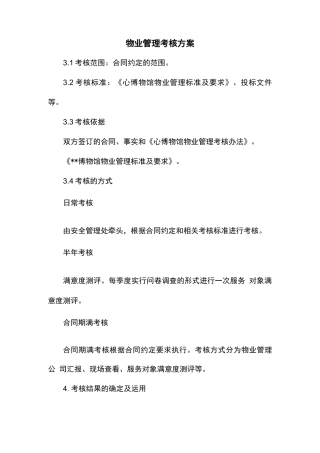 物业管理考核方案