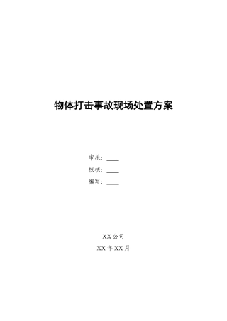 物体打击事故现场处置方案