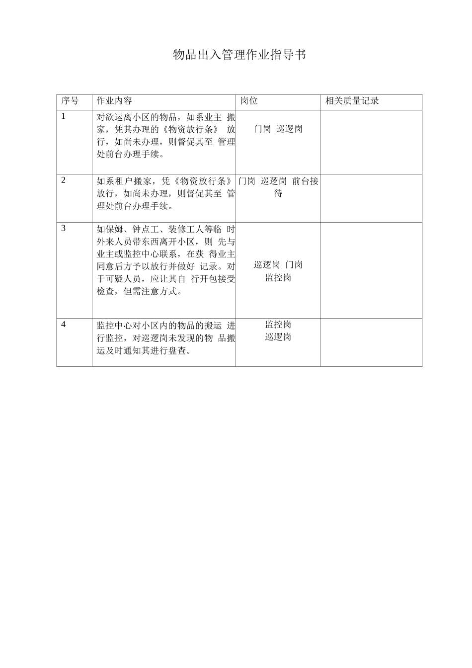 物品出入管理作业指导书_第1页