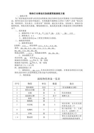 物体打击应急预案演练