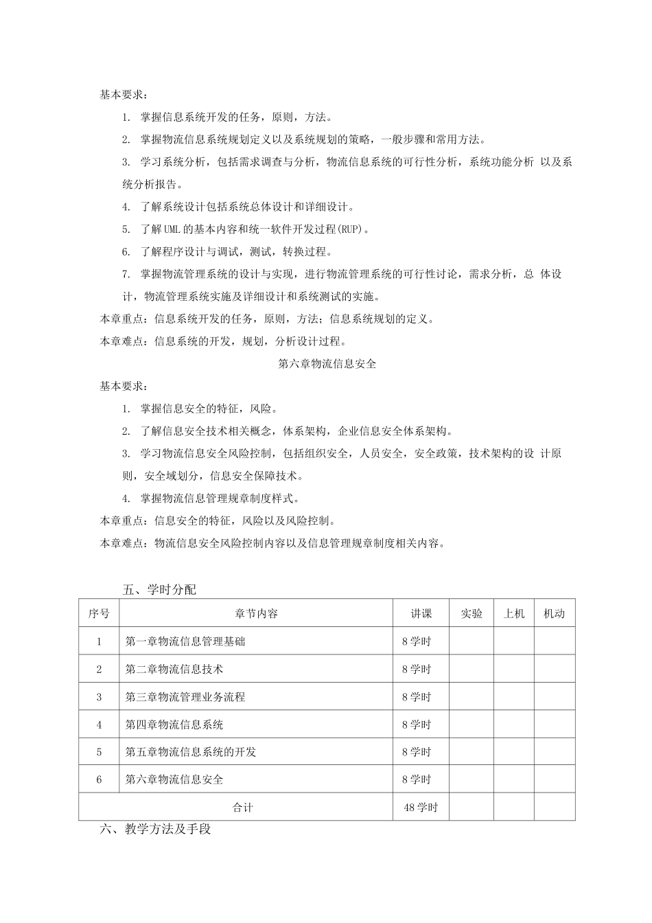 物流信息管理教学大纲_第3页