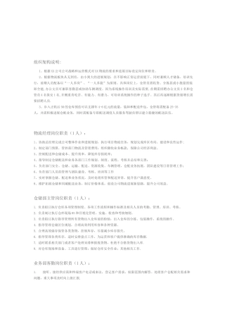 物流组织架构和岗位职责