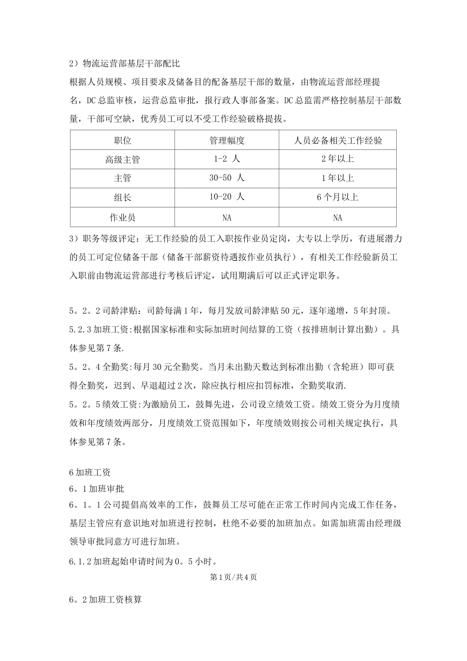 物流运营中心人员薪酬管理办法_第2页