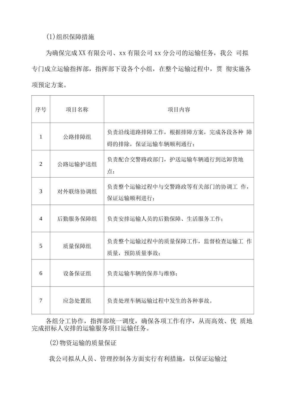 物流运输项目质量保障体系及措施方案_第3页