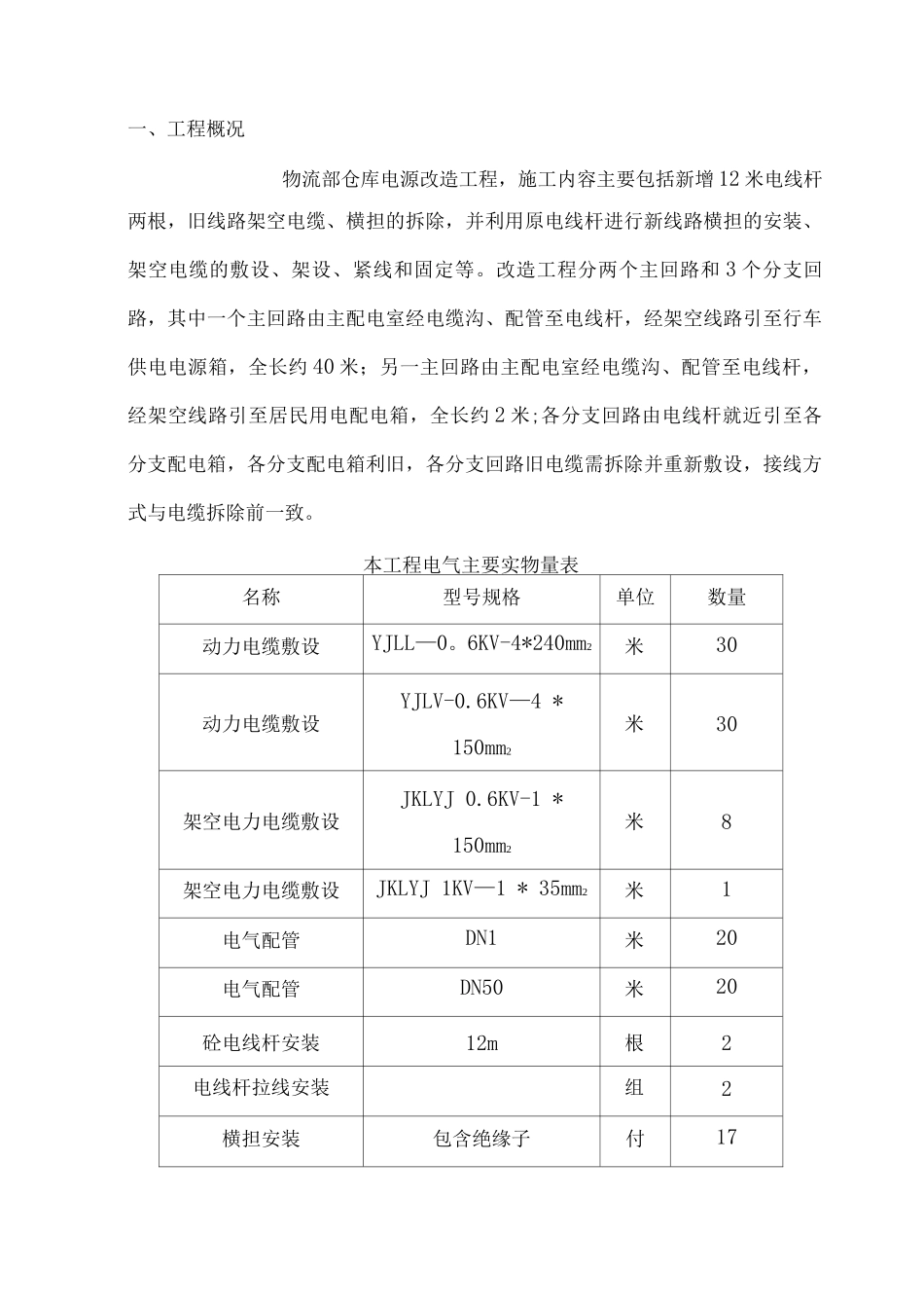 物流部仓库电源改造工程电气施工方案_第2页