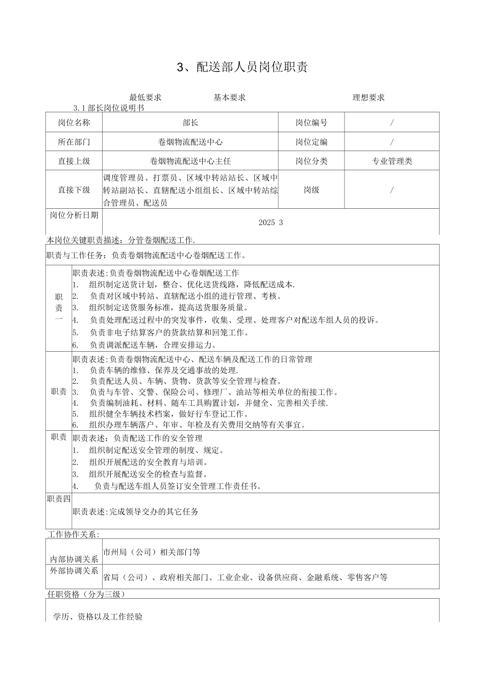 物流配送部岗位职责_第1页