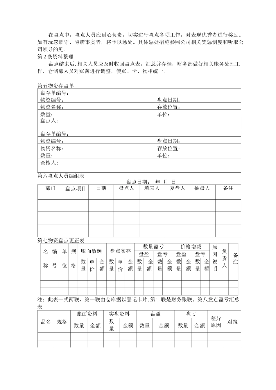 物资盘点管理制度_第3页