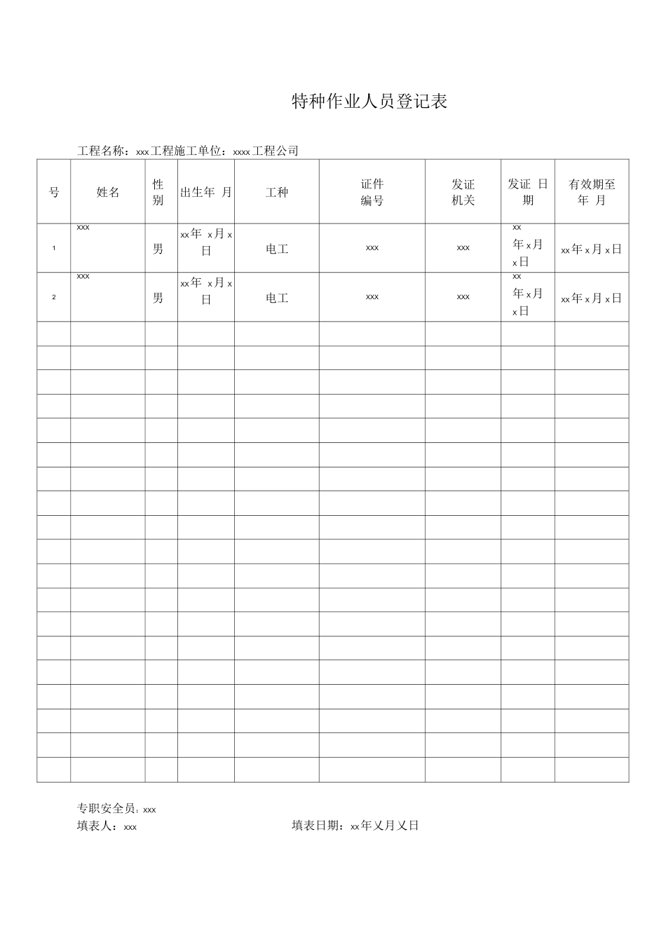 特种作业人员登记表_第1页