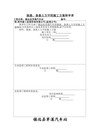 独基、条基础土方开挖施工方案