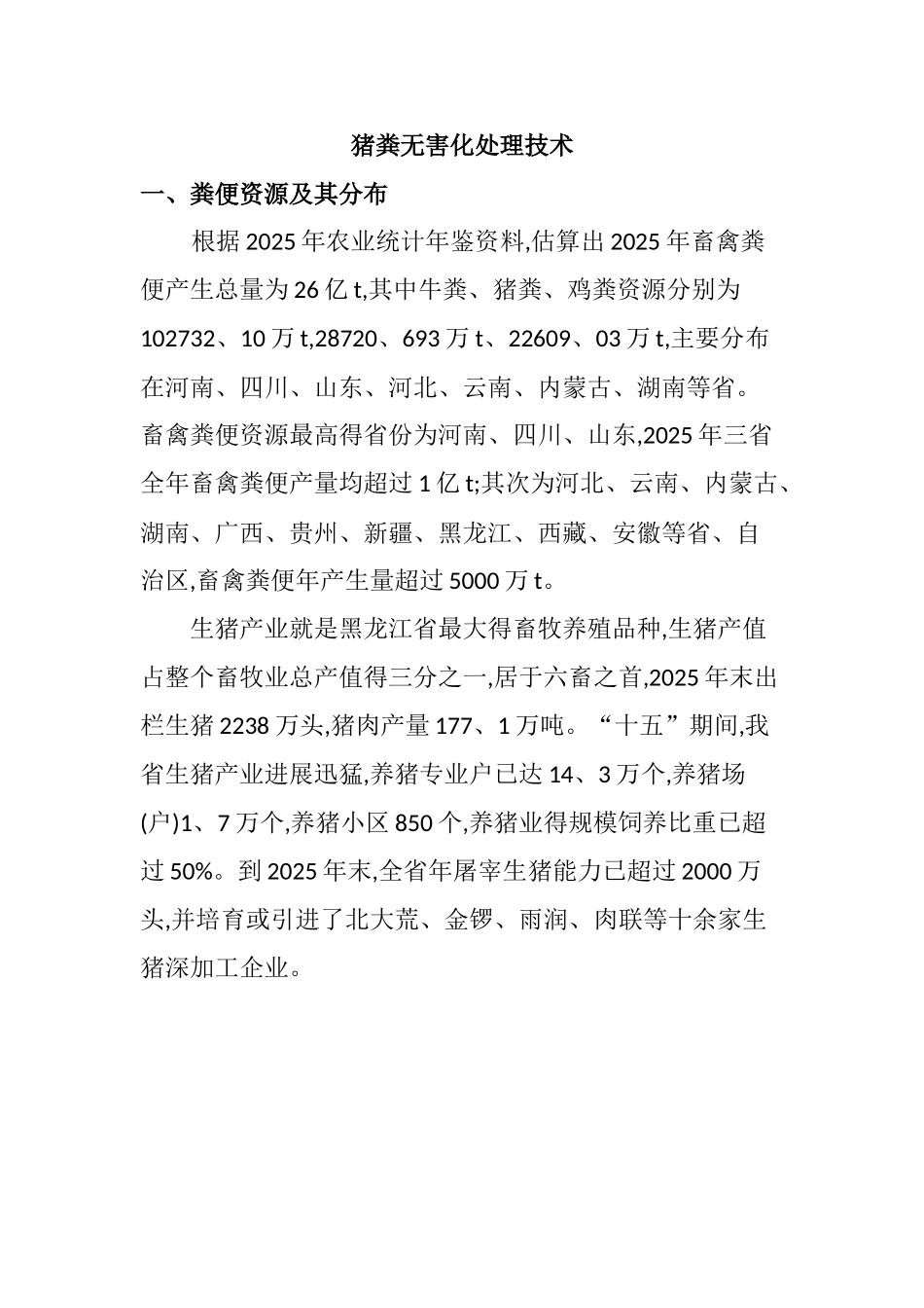 猪粪无害化处理技术_第1页