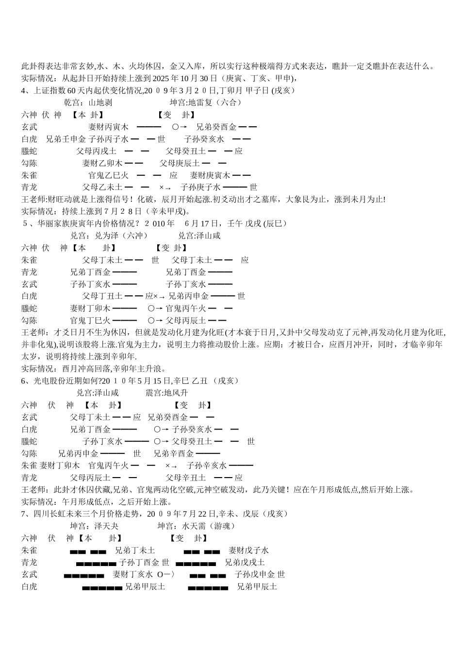王虎应老师股市预测分析精彩卦例_第2页