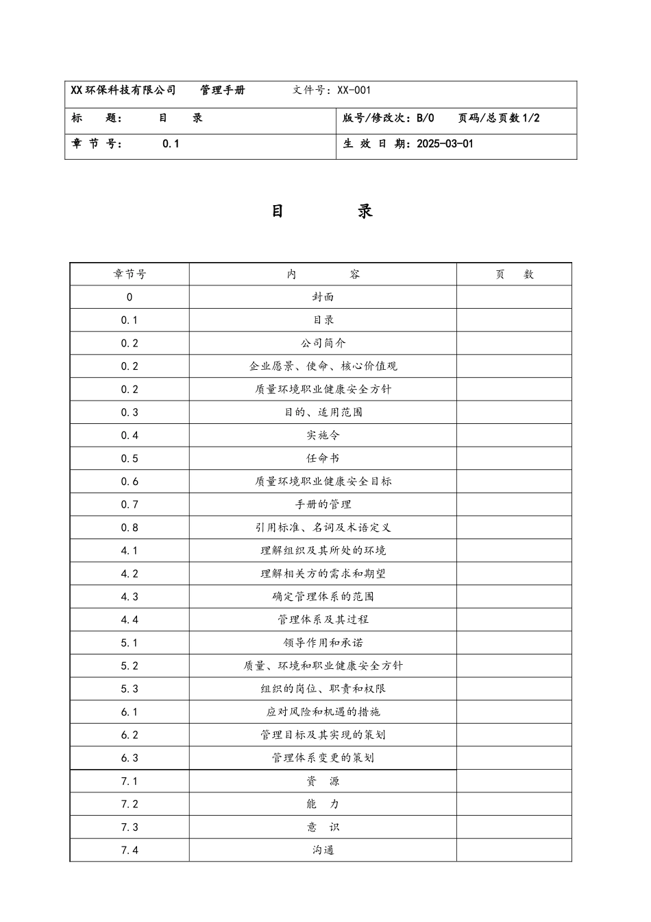 环保科技公司管理手册_第2页