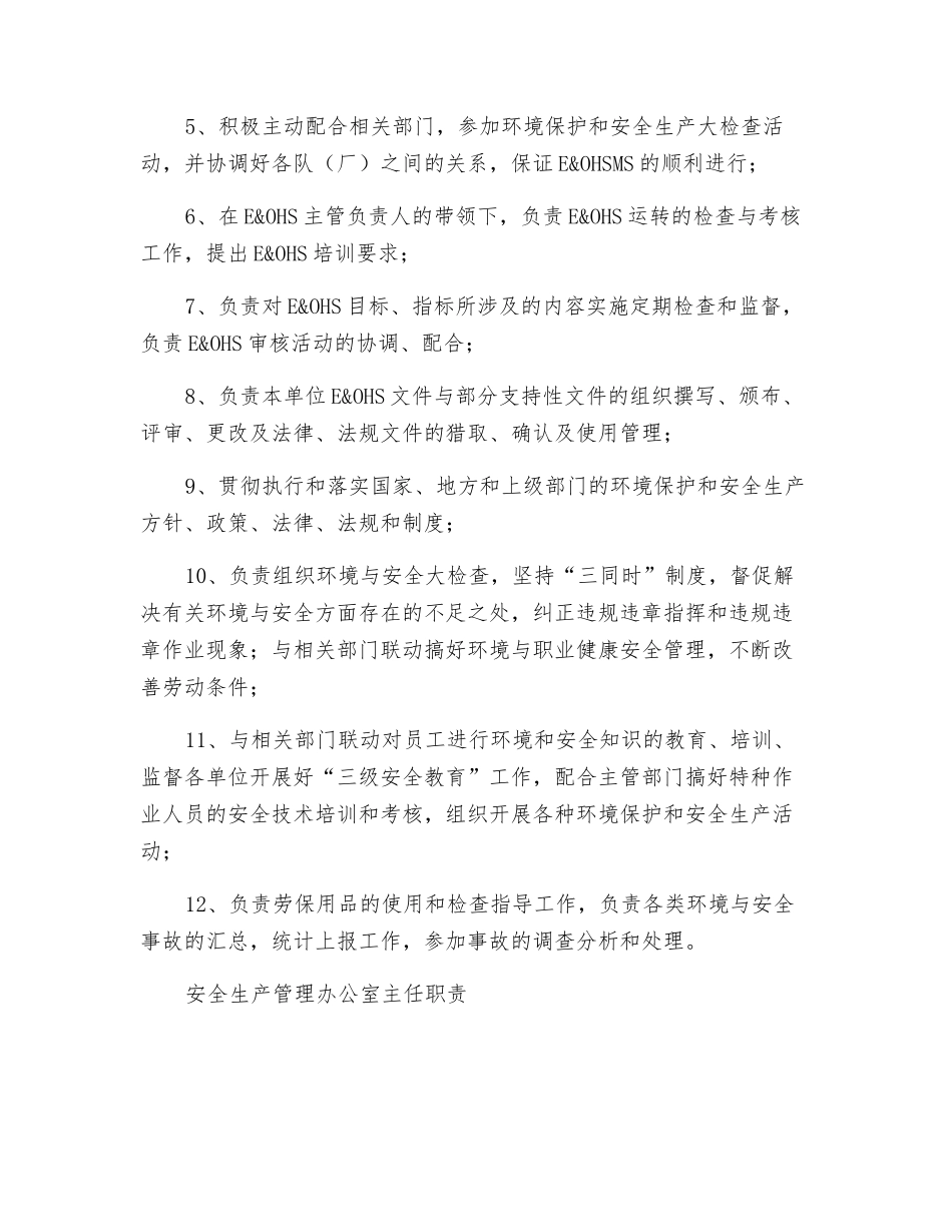 环境与职业健康安全管理岗位职责_第3页