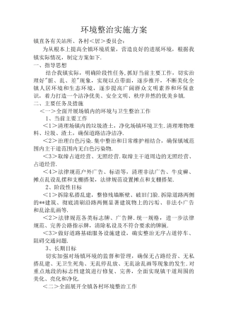 环境整治实施计划方案