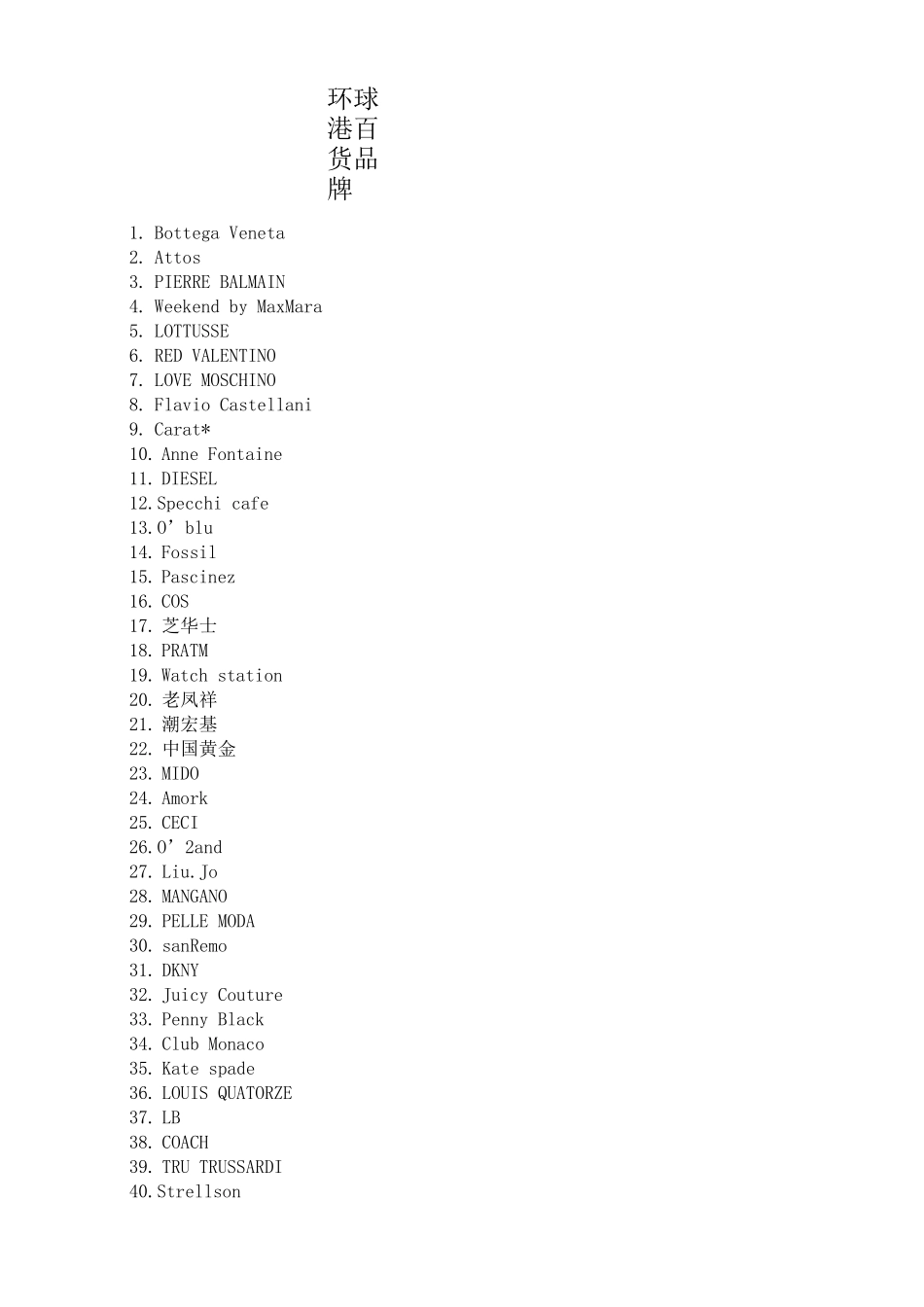 环球港百货品牌_第1页