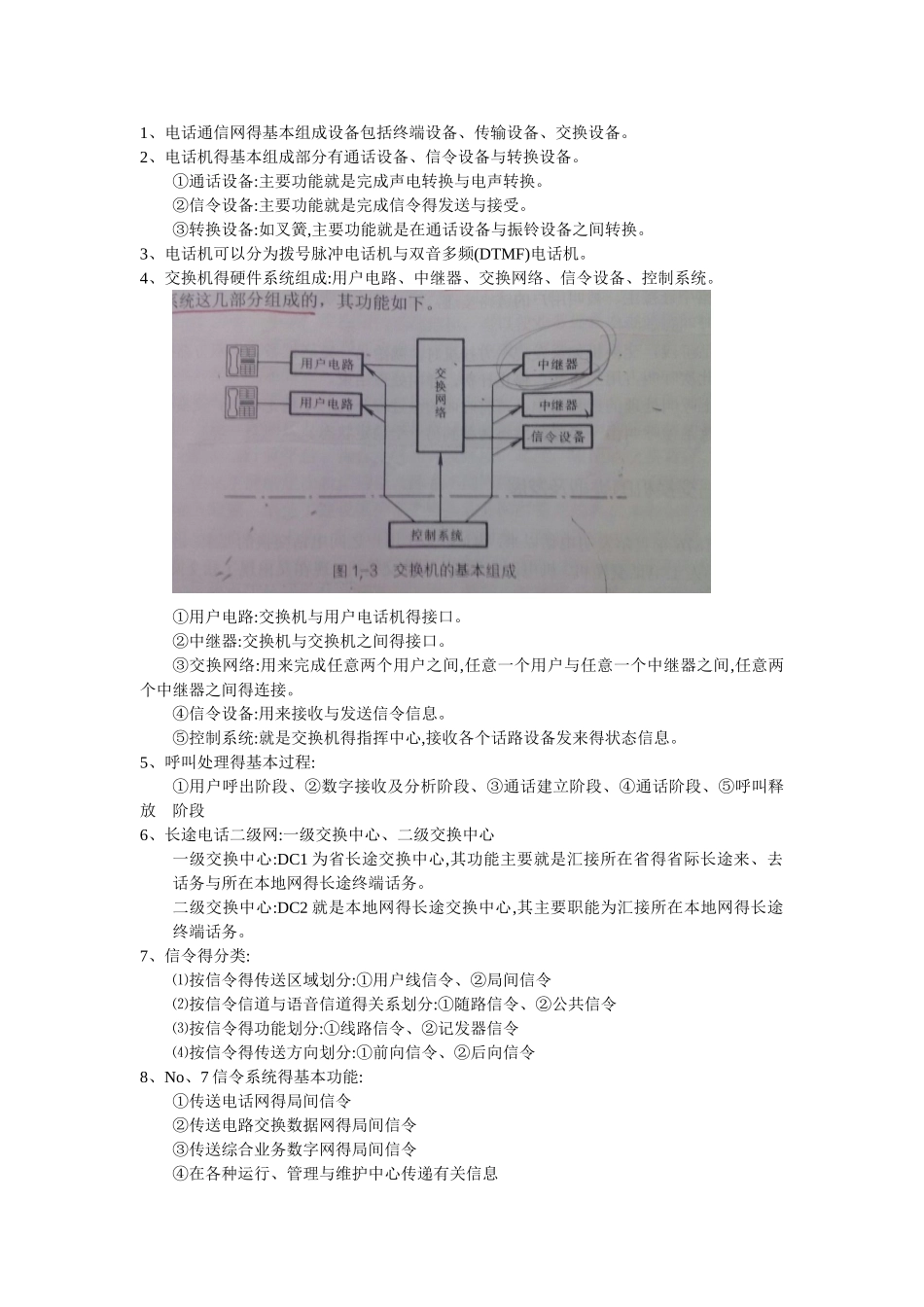 现代交换原理-重点整理_第1页