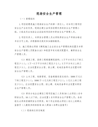 现场安全生产管理