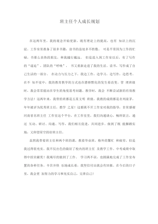 班主任个人成长规划