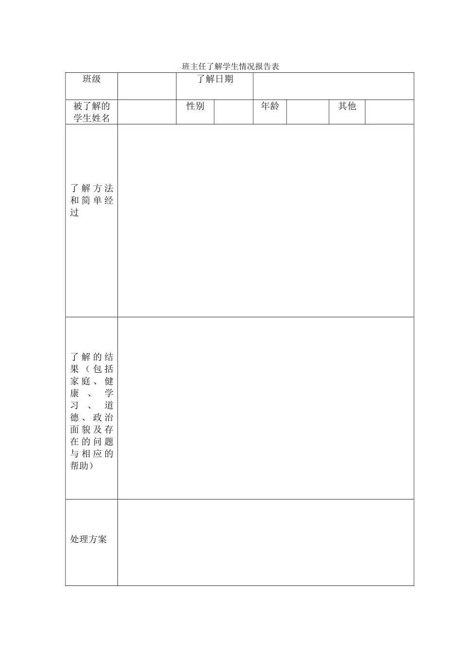 班主任学生谈话记录手册_第1页