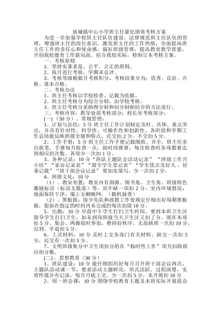 班主任量化绩效考核方案细则