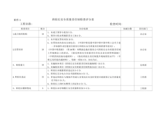 班组长安全质量责任制检查评分表