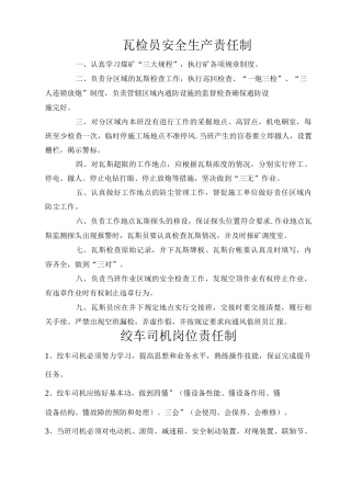 瓦斯检查员岗位责任制