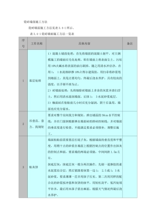 瓷砖墙面施工方法