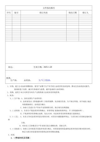 生产停线制度