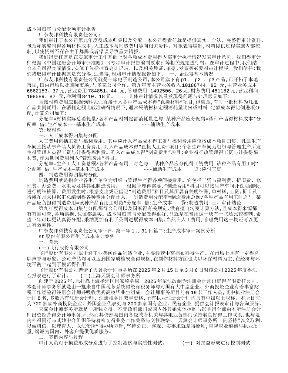 生产成本审计报告_第1页
