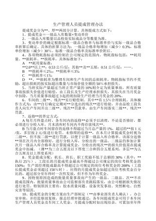 生产提成方案