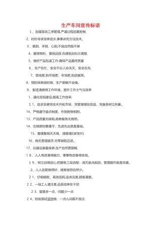 生产车间宣传语