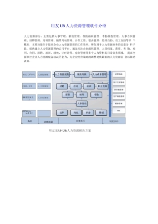 用友U8人力资源管理软件介绍