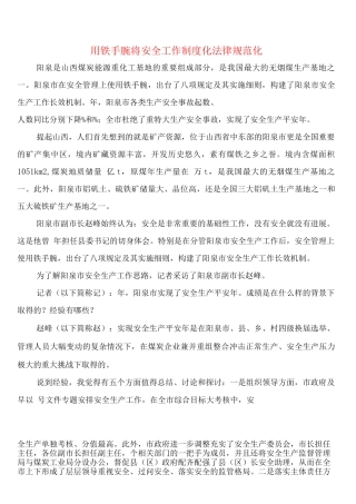 用铁手腕将安全工作制度化规范化(2篇)