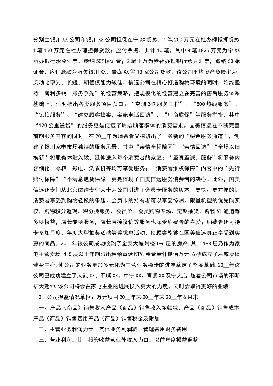 申请融资报告模板_第2页