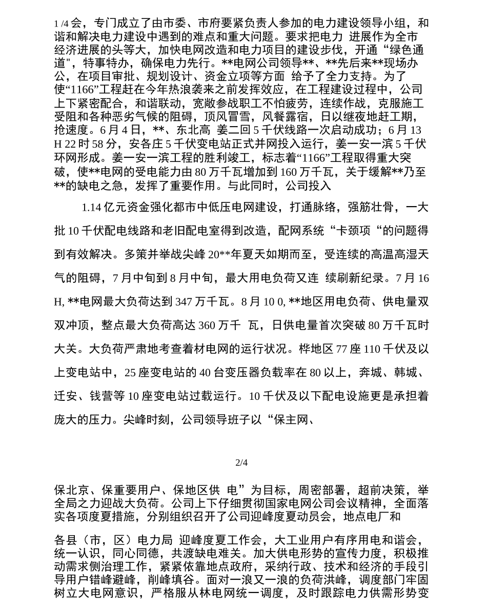 电力企业迎峰度夏保供电经验材料_第2页
