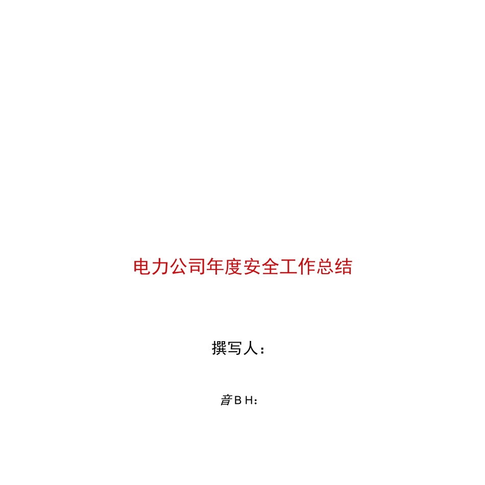电力公司年度安全工作总结_第1页